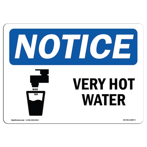 OSHA, Very Hot Water, 5in X 3.5in, 10PK, 5" W, 3.5" H, Landscape, PK10, OS-NS-D-35-L-18873-10PK